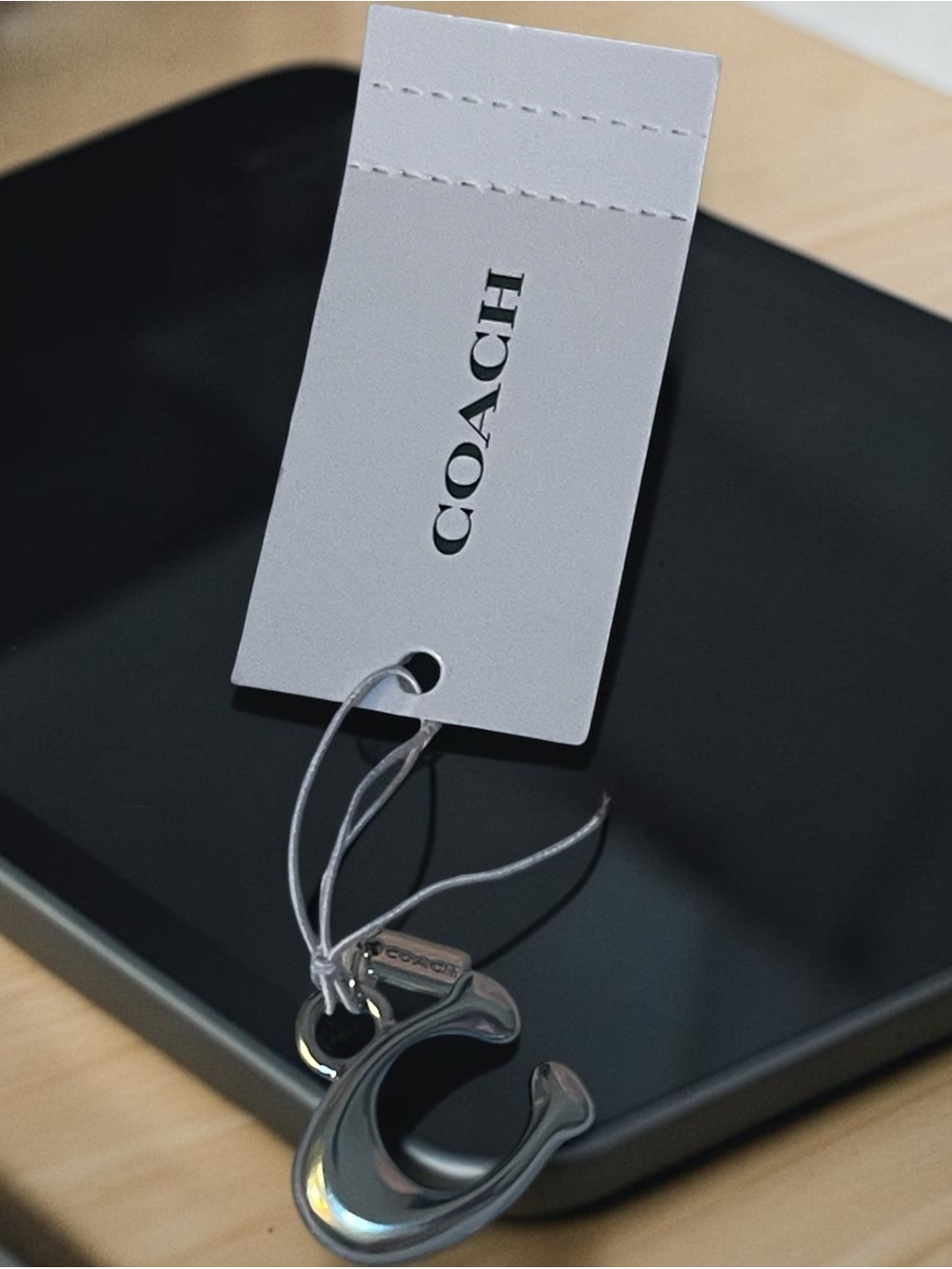 C Coach charm nwt silver - Picture 3 of 3